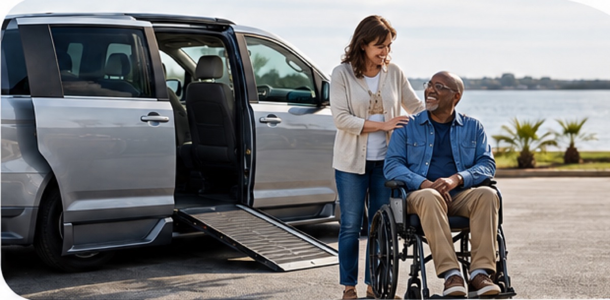 Accessible van for flexible rental options